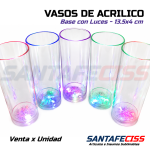 Vasos de Acrílico Transparentes 300cc con LEDs