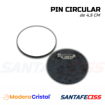 Pin Circular 4,5 cm - Pack 50 Unidades - Madera Cristal
