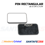 Pin Rectangular de 5 x 3 cm  - Pack 50 Unidades - Madera Cristal