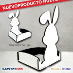 Adorno de Pascuas - CONEJO - Madera Cristal