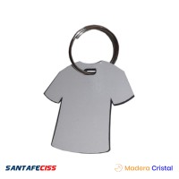 Llavero Camiseta – Pack de 20u. - Madera Cristal