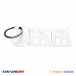 Llavero Papá Letras – Pack de 20u. - Madera Cristal