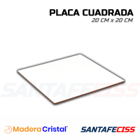 Placa Cuadrada 20 x 20 cm – 3 mm - Madera Cristal