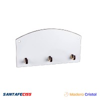 Porta Llaves 3 Ganchos x 5u - Madera Cristal