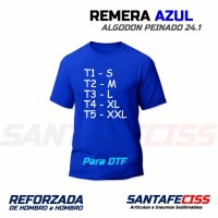 Remera Azul Algodon Peinado 24.1
