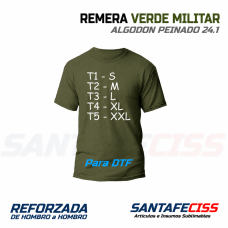 Remera Verde Militar Algodon Peinado 24.1