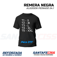 Remera Negra Algodon Peinado 24.1