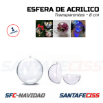 ESFERA DE CRISTAL - 6 CM - TRANSPARENTE x 5 uni.